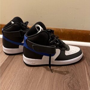 Kids High-Top Sneakers - Black, White, and Blue